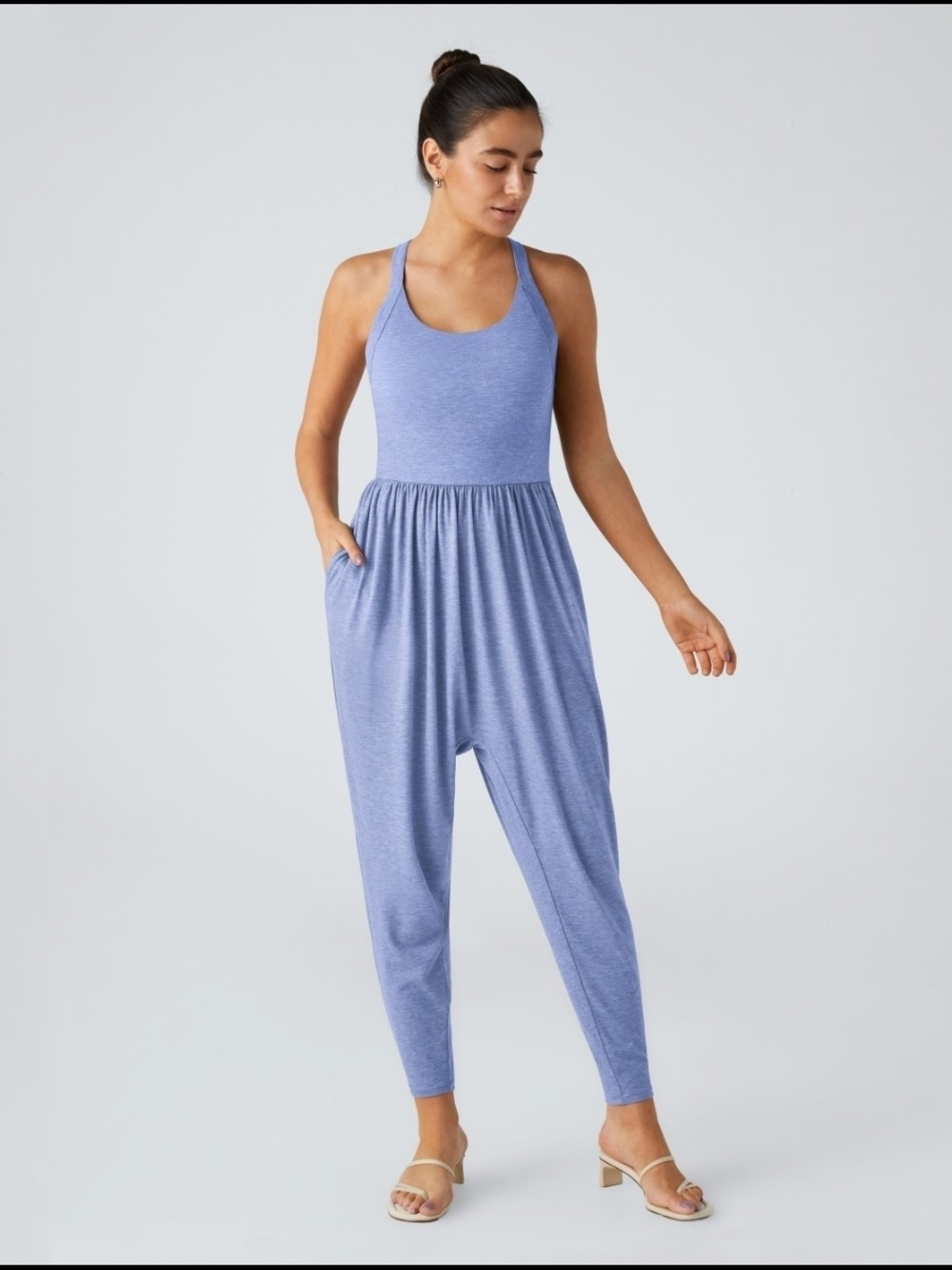 Halara U Neck Pocket Harem Casual Jumpsuit-Easy Peezy Edition NWT